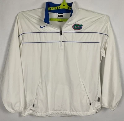 Chaqueta cortavientos Nike Storm-Fit Florida Gators para hombre 1/4 cremallera talla L blanca Foto 1 de 4