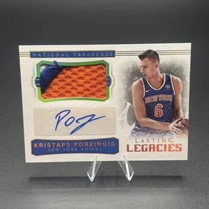 2017 National Treasures Kristaps Porzingis Lasting Legacies Patch Auto /25 - Picture 1 of 6