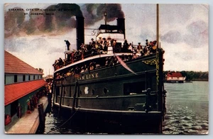 Dampfer Stadt Chicago am Dock St. Joseph Michigan Mi Schiff 1910 Postkarte - Bild 1 von 2