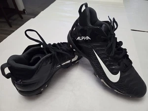 Nike Alpha Fastflex Men's SZ 9.5 Black White Swoosh Football Cleats AQ7653-001 - Picture 1 of 21