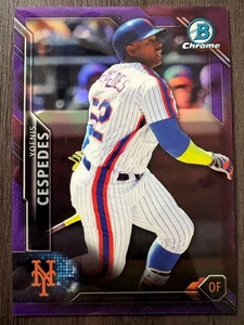 2016 Bowman Chrome Yoenis Cespedes #72 Purple Refractor serial /250 - Picture 1 of 2
