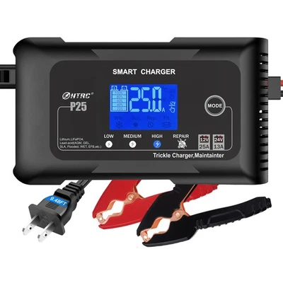25A Smart Battery Charger Maintainer/Deep Cycle Charger, 12V/25A Lithium,LiFePO4 - Image 1 of 4