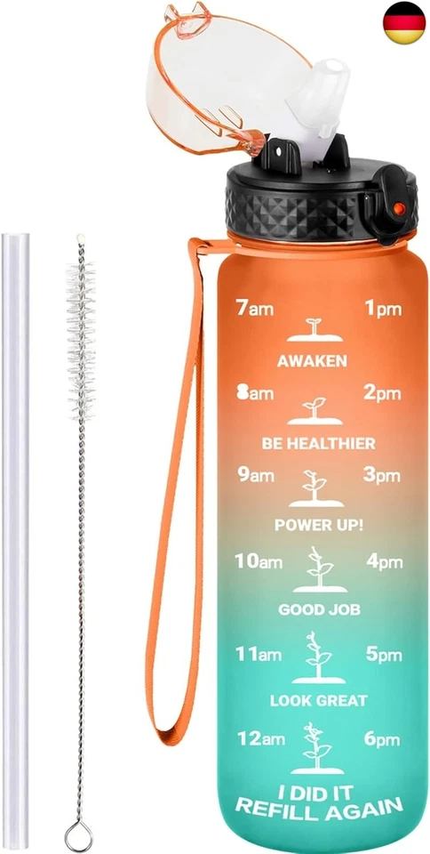 GOPPUS rinkflasche, Sport Trinkflasche, [BPA-frei Tritan] 1L/500ML/750ML