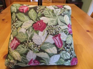 Vintage Imperial Elegance 1991 Nadelspitze Blumen Blätter Kissenbezug 14" EVC #1 - Bild 1 von 13