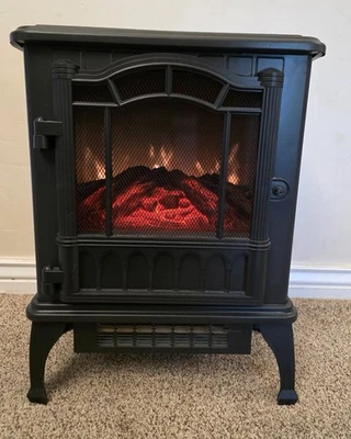 Mainstays Shag G24F Standup Fireplace Mock Fire Room Heater - Image 1 of 4