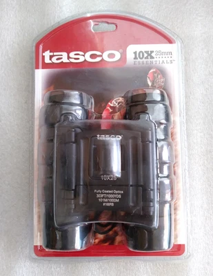 Tasco Essentials 10X25 Compact Binoculars Fully Coated Optics Rubber Armor 168RB - Image 1 of 2