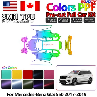 Película de protección de pintura PPF precortada de color para Mercedes-Benz GLS 550 2017-2019 Foto 1 de 4