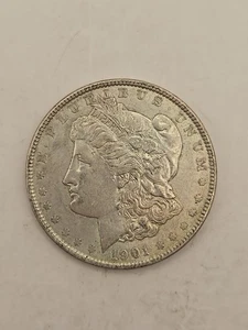 Moneda de dólar de plata Morgan 1901 Philadelphia Mint - Imagen 1 de 6