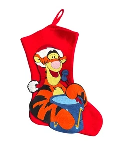Disney Winnie Puuh Tigger Weihnachtsstrumpf rot Fleece 17" mit Schlaufe - Bild 1 von 5