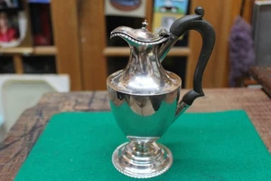 ANTIQUE STERLING ENGLISH THOMAS HARPER OLIVEWOOD HANDLE PITCHER TALL TRADEMARKS - Picture 1 of 7