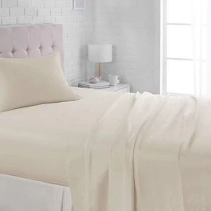 Amazon Basics Microfiber 3 Piece Bed Sheet Set, Twin, Beige - DAMAGED BOX - Picture 1 of 9