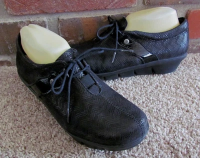 Zapato cómodo de cuero Wolky negro con cordones talla 40 (US 9.5-10) ocupacional NUEVO Foto 1 de 4