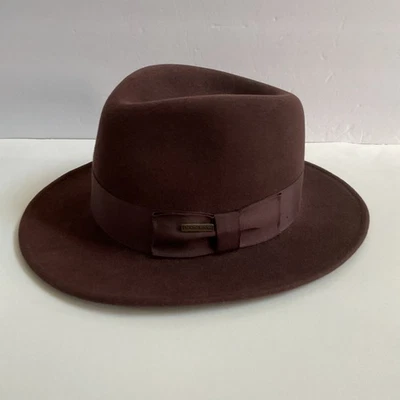 PENDLETON Fedora Hat Mens Sz M  100% Pure Virgin Wool Chocolate Brown Western - Image 1 of 4