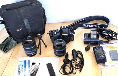 Cámara DSLR Olympus E-410 Sensor MOS 10MP + 2 Lentes Kit de Lente 14-42mm + 2 Baterías Foto 1 de 4