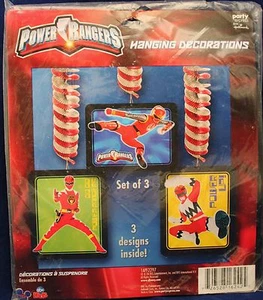POWER RANGERS HANGING PARTY DECORATIONS Birthday Child Boys Ninja Ceiling NEW - Picture 1 of 1
