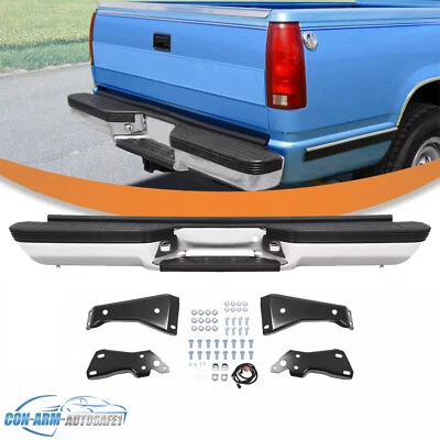 Chrome Rear Bumper For Chevrolet C1500 C2500 K1500 K2500 Fleetside 1988-2000 Foto 1 de 4