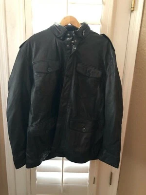  Marc New York Andrew Marc Men's Black Leather Moto Jacket XXL  - Image 1 of 4