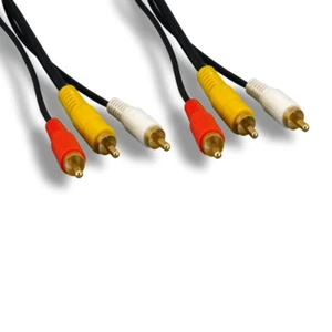 Cable de audio y video Kentek 6 ft 3-RCA chapado en oro para videocámara de PC TV VCR DVD VCD - Imagen 1 de 1