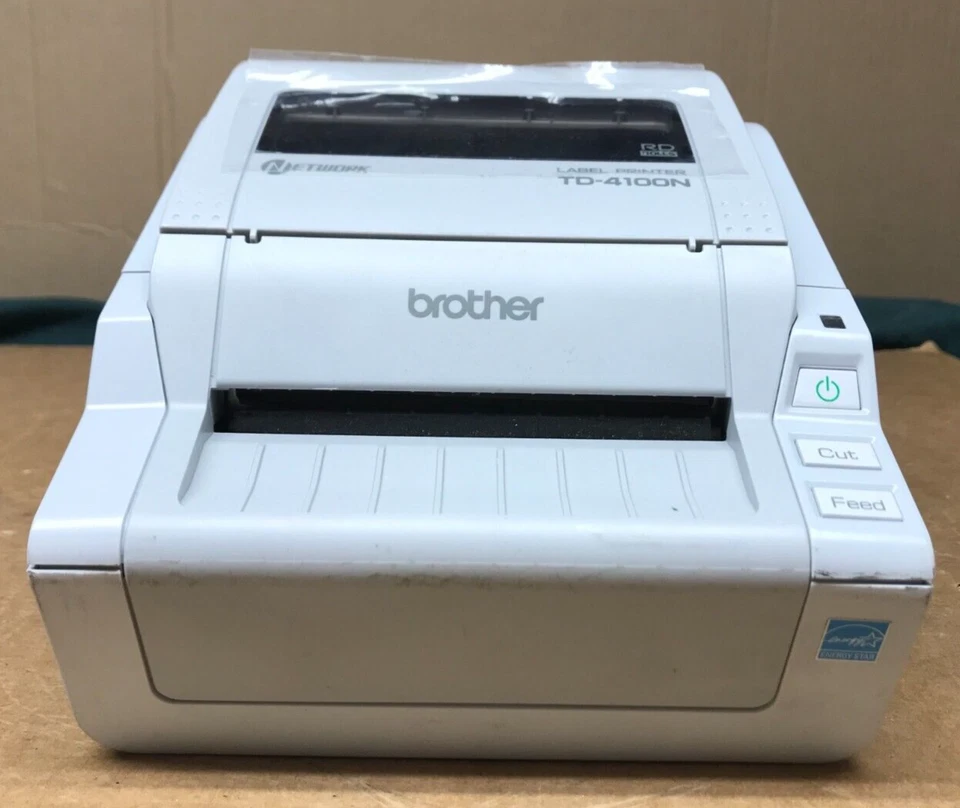 Brother TD-4100N Workgroup Desktop Thermal Printer w Power Cord + Ethernet Cable - Image 1 of 4