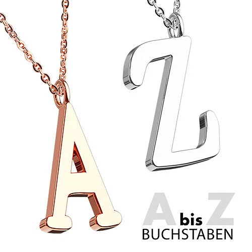 Halskette Set mit Buchstaben Anhänger Alphabet Buchstabenkette Liebe Paarschmuck - Bild 1 von 1