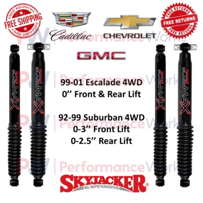 Juego de amortiguadores delanteros y traseros Skyjacker MAX negros para Escalade, K1500 y K2500 Suburban Foto 1 de 4