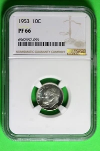 1953 NGC PF66 Roosevelt Dime #B35500 - Picture 1 of 2