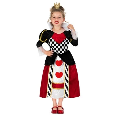 Girls Queen of Hearts Costume Kids Fairytale Storybook Fancy Dress Book Day Week - Image 1 of 4