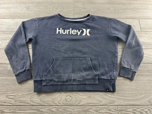 HURLEY Sweatshirt Womens Navy Blue Heathered Long Sleeve Pullover Pocket - Picture 1 of 12