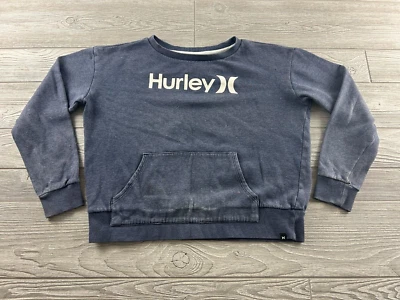 HURLEY Sudadera Mujer Azul Marino Jaspeado Manga Larga Pullover Bolsillo Foto 1 de 4