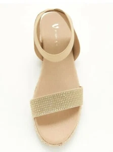 Very Elastic Strap Espadrille Sandals, Nude, UK Size 3 - Picture 1 of 13