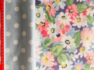 2 * 51cm x 85cm Bundle Painted Daisies & Spots Blue Cath Kidston cotton new - Picture 1 of 8