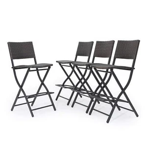 Christopher Knight Home Margarita Outdoor Wicker Barstools 4-Pcs Set Multibrown - Picture 1 of 5