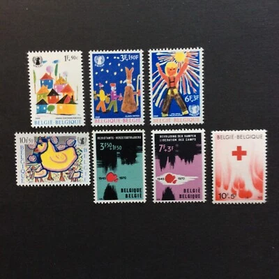 BroadviewStamps Belgium #B841-44, B859-60, B872.  MNH F-VF - Image 1 of 2