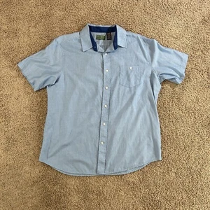 Ben Hogan Shirt Adult XL Blue Short Sleeve Button Up Performance Golf Mens READ - Picture 1 of 13
