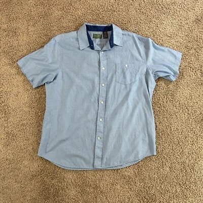 Ben Hogan Shirt Adult XL Blue Short Sleeve Button Up Performance Golf Mens READ - Image 1 of 4