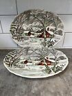 J & G MEAKIN English Staffordshire 12” Welcome Home Oval Platter England (2)