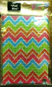 iPad Mini Rhinestone Case Hard Shell GEN 1 / 2 / 3 Bling Pink Blue Green Chevron - Picture 1 of 3