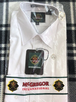 Винтажная белая рубашка McGregor на пуговицах размер 16 34/35 новая с ценниками - Изображение 1 из 4
