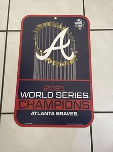 Atlanta Braves 2021 World Series Champions 11x17 Plastic Sign MLB - Picture 1 of 1