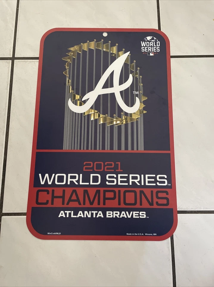 Atlanta Braves 2021 World Series Champions 11x17 Plastic Sign MLB - Image 1 of 1