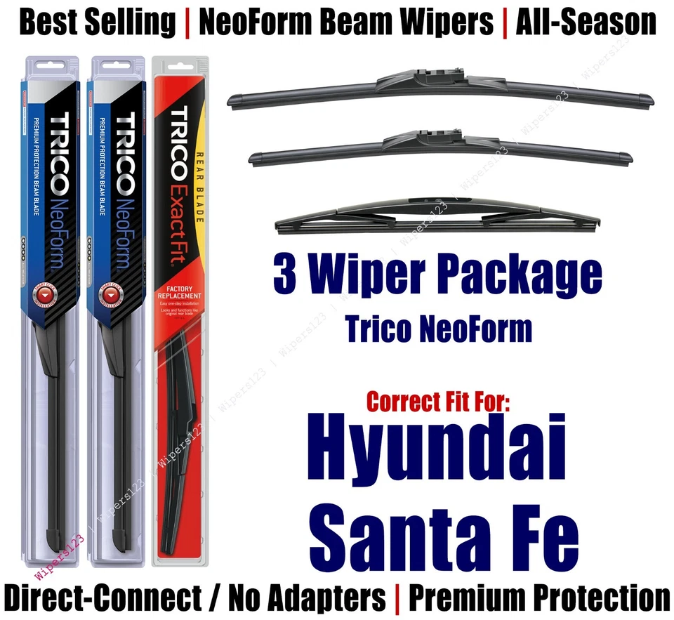 3-Wiper Package NeoForm Front/Rear fit 2019+ Hyundai Santa Fe 16260/160/12K Foto 1 de 1
