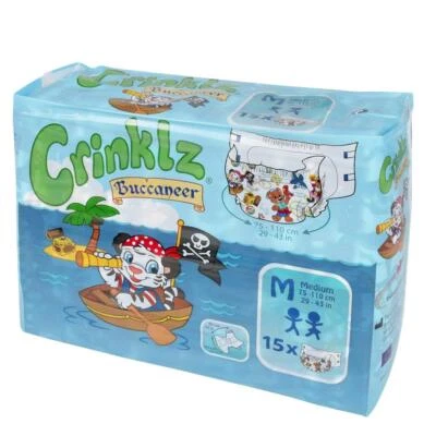 Crinklz Buccaneer Foil Diapers - Medium - 4 x 15 Count - Image 1 of 4