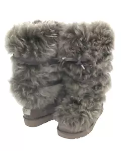 BOTA UGG ELEGANTE PIEL CORTA MUJER GRIS GAMUZA EE. UU. 9/UK 7/EU 40 - Imagen 1 de 5