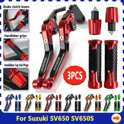For Suzuki SV650 SV650S Motorcycle Handle Grips Caps Brake Clutch Levers New - Image 1 of 4