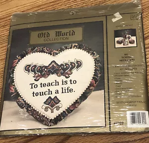 NEW Counted Cross Stitchery Kit Heart Old World Collection Teacher Gift 2702 - Picture 1 of 3