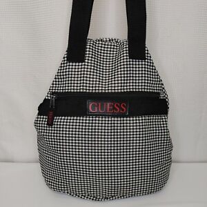 Vintage Guess Bag Checkered By Georges Marciano 80s 90s Black White