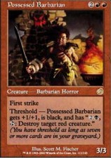 German Possessed Barbarian - Foil ~ Lightly Played Torment Foreign MTG Magic Ult