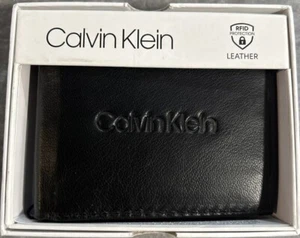 Calvin Klein - Leather Wallet - RFID Protection- Bi- Fold - BRAND NEW (NIB) - Picture 1 of 9