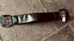 CIRCUNFERENCIA DE VESTIDOR Cuero Negro Hebillas Extremos 21" En muy buena condición* Ainsley Ortopédico - Imagen 1 de 3