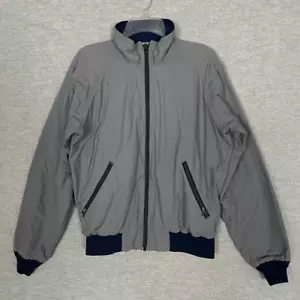 LL Bean Vintage Bomber Jacket Mens Medium Tall Gray Blue Zipper Lined USA Made - Picture 1 of 10